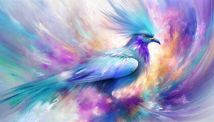 Egzotyczny kolorowy ptak abstrakcyjny