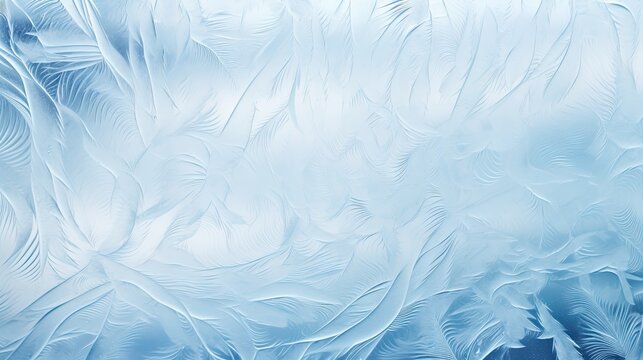 Mesmerizing Abstract Frosty Pattern on Glass Background, Capturing the Beauty of Winter