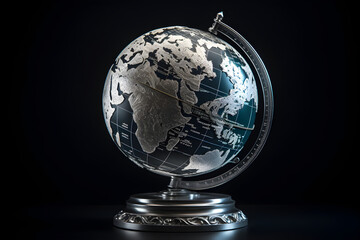 Detailed Photorealistic Depiction of the Earth Globe with Accurately Illustrated Geographical Features