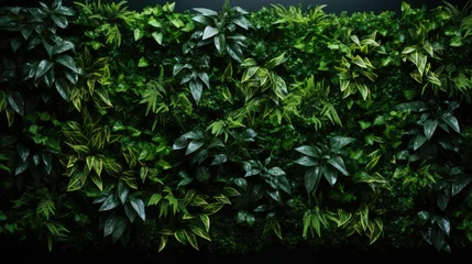 Foto op Plexiglas Lush Greenery Adorning an Artificial Plant Wall in a Modern Interior Design Theme © StockKing