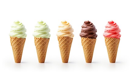 A Delicious Array of Colorful Ice Cream Cones Ready to Be Filled with Sweet Treats