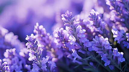 Close-Up View of Lavender Flowers in a Botanical Wallpaper Design Concept