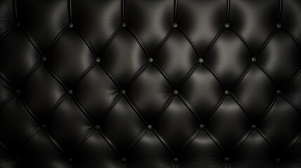 Luxurious Black Leather Wallpaper Emphasizing Diamond Pattern Texture