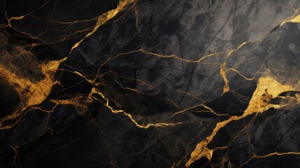Elegant Black Marble with Striking Gold Veins for Luxurious Design Projects