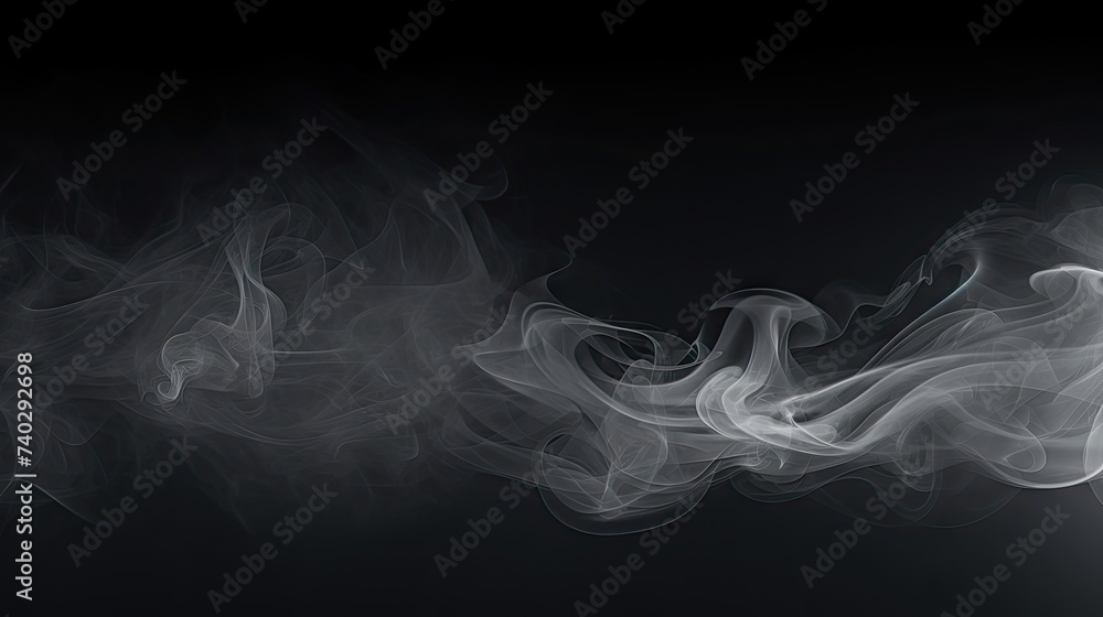 Poster dynamic abstract smoke movements in dark space, intriguing swirling patterns and textures