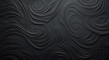 Dynamic Black Abstract Background with Fluid Wavy Lines and Matte Paper Texture