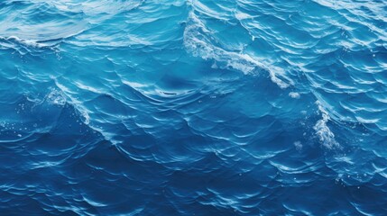 Soothing Blue Ocean Waves Under the Clear Sky - Serene Water Surface Texture Background