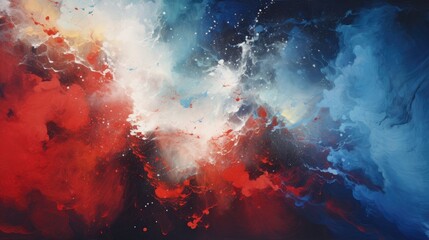 Vibrant Abstract Artwork Capturing the Essence of a Dynamic Red and Blue Sky