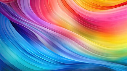 Vibrant Rainbow Hues Merge in Abstract Background with Colorful Waves and Patterns