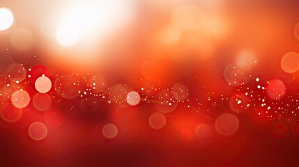 Vibrant Red Abstract Background with Shimmering Bokeh Lights for Festive Designs