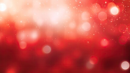 Vibrant Red Christmas Background Aglow with Festive Bokeh Lights and Holiday Cheer