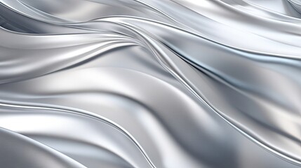 Elegant Silver Silk Fabric with Shiny Texture - Luxurious Metallic Background Design