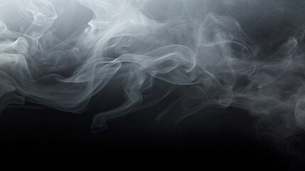 Dynamic Movements of Abstract Smoke on a Solid Black Background