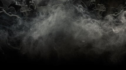 Eerie Smoke Swirling in Dark Empty Space with Concrete Background and Cobweb Accents
