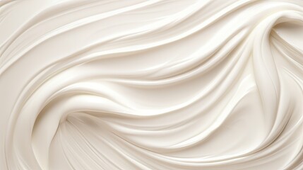 Smooth White Cream Texture Background for Skincare Products and Beauty Cosmetics Close-up Shot
