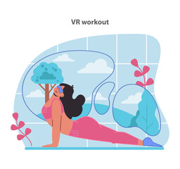 Immerse in a serene VR workout experience, where virtual landscapes meet physical fitness.