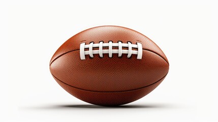 Dynamic American Football Ball in Isolated White Background for Sports Concept