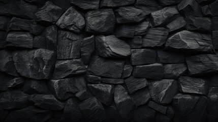 Elegant Black Rock Texture Background with Grainy Detail for Modern Wallpapers and Designs