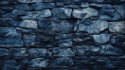 Intriguing Texture of Dark Navy Blue Stone Wall with Abstract Grunge Decorative Design