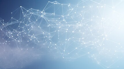 Futuristic Data Network Visualization with Interconnected Lines and Dots