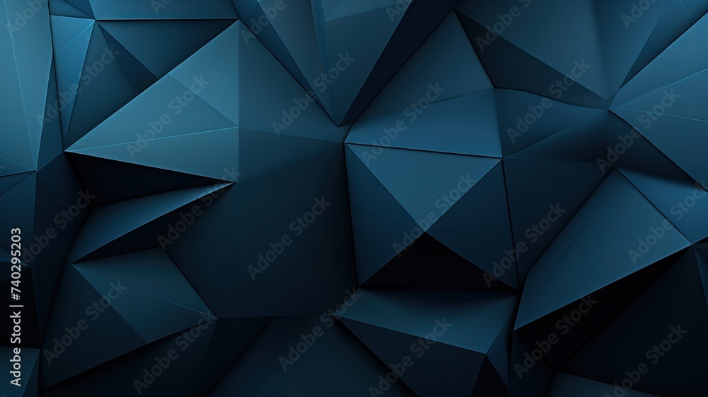 Poster dynamic dark blue geometric triangles texture for modern design projects