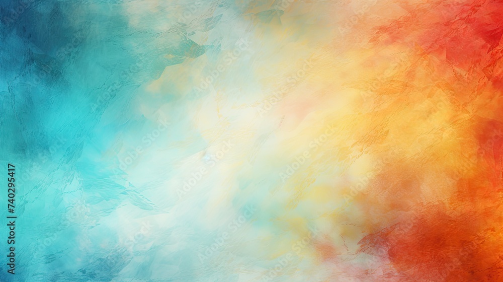 Poster vibrant abstract canvas: colorful paint splatters create a dynamic texture background