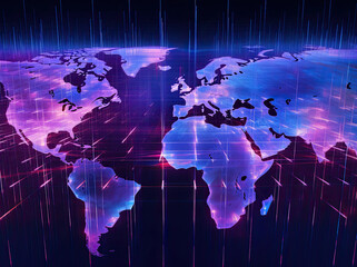 Fototapeta na wymiar Illustration of global communications network for use in technology background