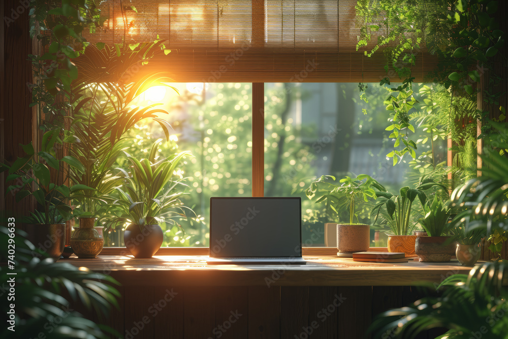 Poster a tech company promoting telecommuting to reduce the carbon footprint associated with daily commutin