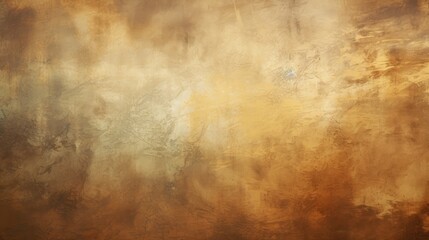 Abstract Artwork Featuring Earthy Tones of Brown and Yellow Brush Strokes on Canvas Texture Background