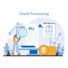Bank services concept. Flat vector illustration.