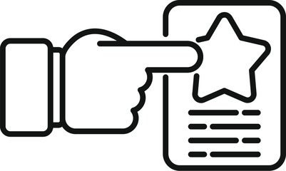 Tap star featured product icon outline vector. Event help service. App design