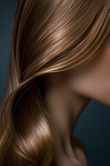 Fototapeta premium Glossy, shiny hair after a salon treatment
