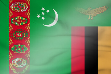 Turkmenistan and Zambia political flag international relations ZMB TKM