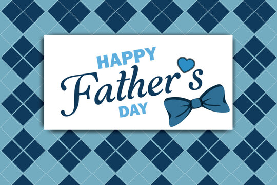 Happy Father's Day 2024 greeting card, banner, poster or flyer design with bow tie. and modern typography, holiday wishes. Father's Day templates for poster, cover, banner, social media