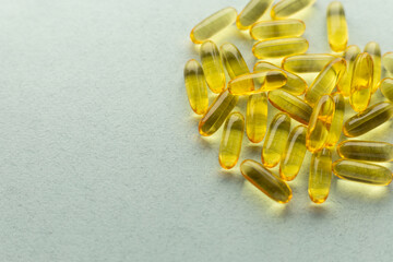 dietary supplement vitamins omega 3, copy space