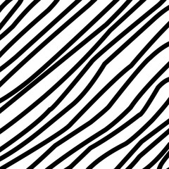 Fototapeta premium Seamless pattern of black undulated lines on white 