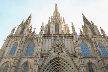 Fototapeta premium Gothic style cathedral of Barcelona