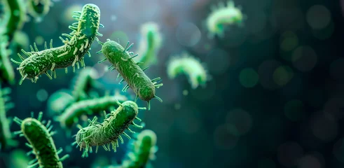 Fotobehang close up of green gut flora © StockUp