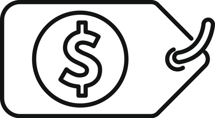 Product price tag icon outline vector. Present unit mobile. Brand marketing