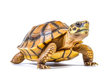 Obraz premium Sulcata tortoise on a white background.