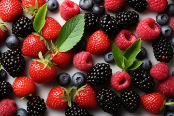 Fototapeta premium variety of fresh berries on the table