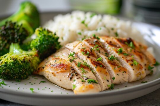 Chicken rice broccoli bodybuilder meal
