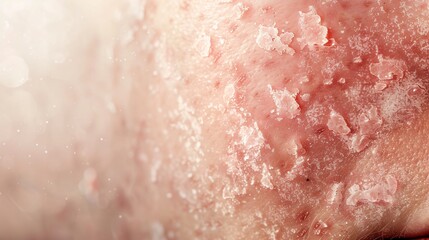 Fototapeta premium Zoom sur la peau sèche et abimée d'une personne » IA générative