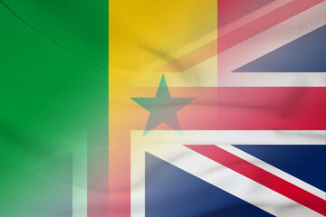Senegal and England national flag international negotiation GBR SEN © dmitriy