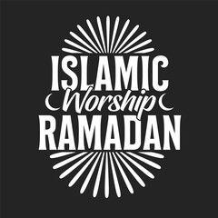 Ramadan mubarak typography tshirt design. Islamic worship ramadan