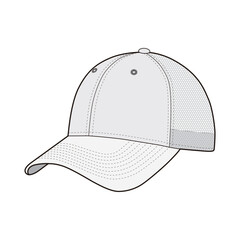 9Forty Mesh Mid with Snapback Closure High Detail Vector Illustratio