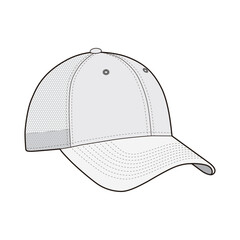 9Forty Mesh Mid with Snapback Closure High Detail Vector Illustratio