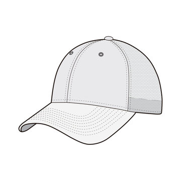 9Forty Mesh Mid with Snapback Closure High Detail Vector Illustratio