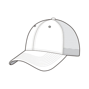 9Forty Mesh Mid with Snapback Closure High Detail Vector Illustratio