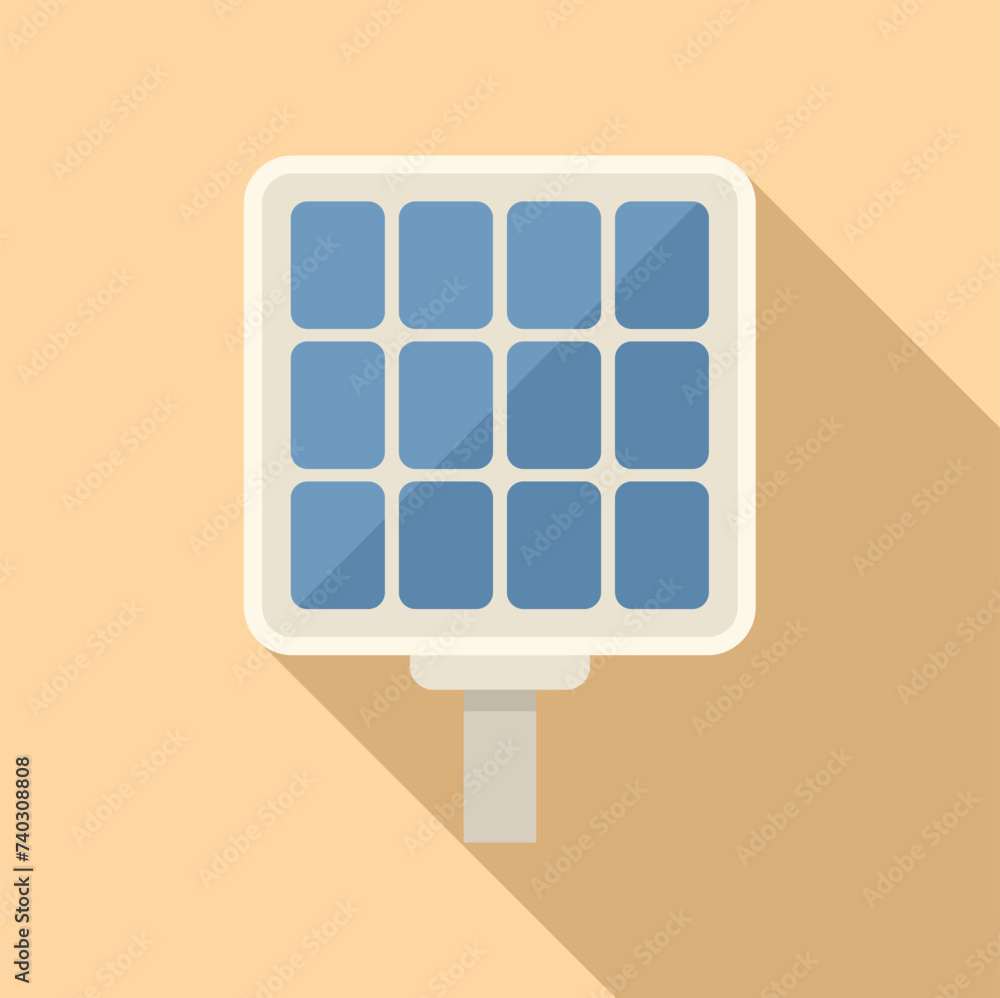 Poster part solar panel icon flat vector. fixture electrical. module cell source